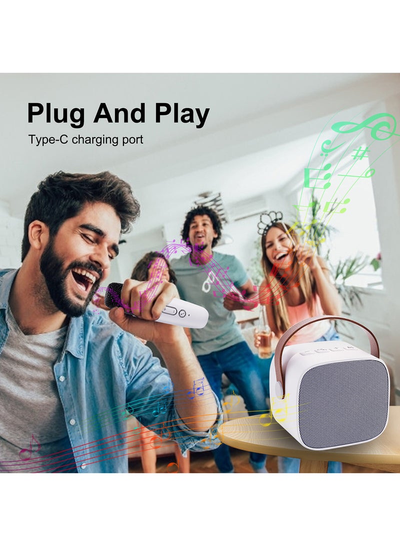 Toyland مجموعة مكبرات صوت كاريوكي لاسلكية مع ميكروفون – نظام غناء بلوتوث محمول مع شحن USB-أبيض - Image 2